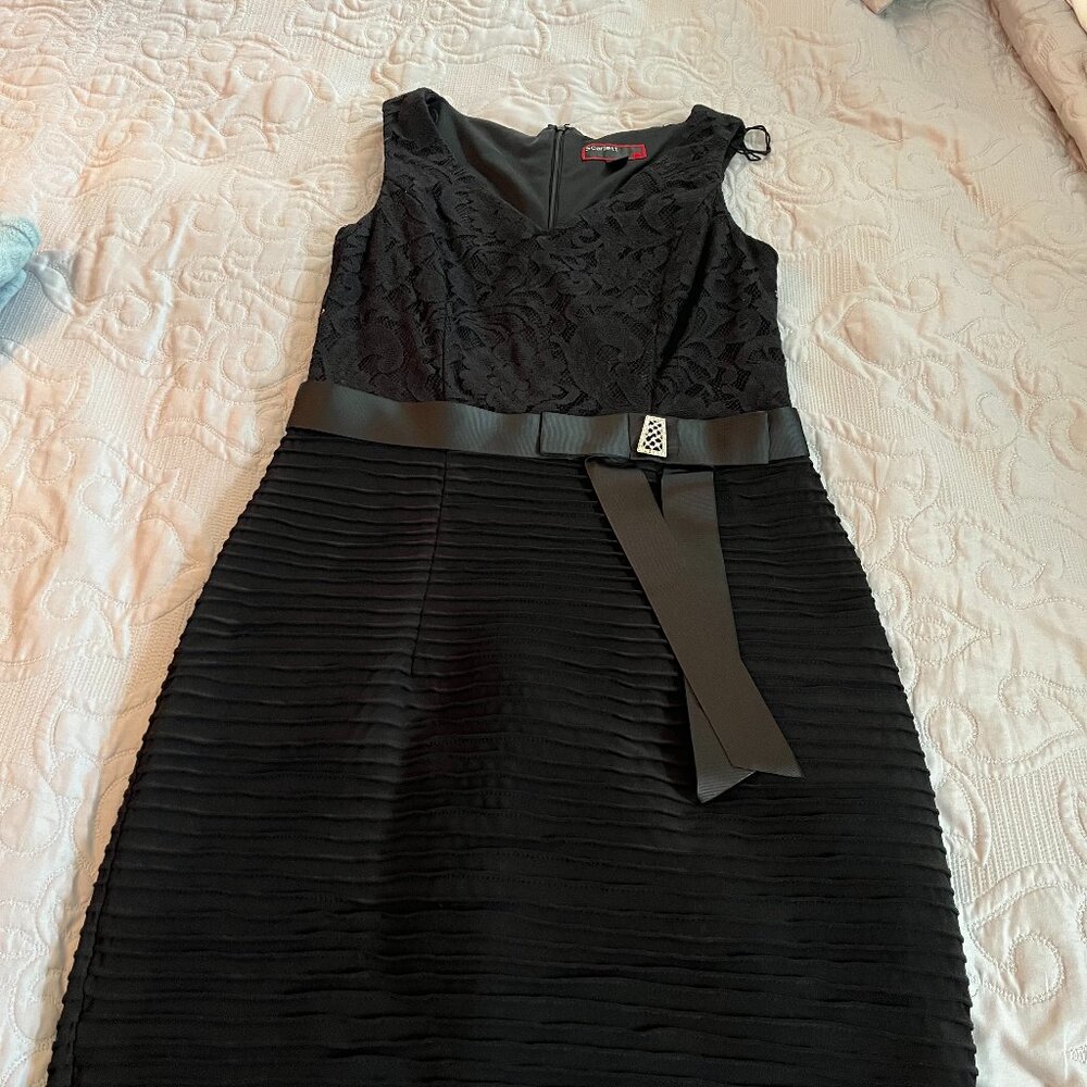 Scarlett Cocktail Dress Black Lace Top Womens Size 8.